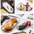 thumbnail image 5 of Bandeja dorada para baratijas, bandeja ovalada de acero inoxidable para servir toallas, bandejas de almacenamiento para cosméticos, platos de joyería, bandeja de almacenamiento decorativa (dorado, 1, 5 of 5