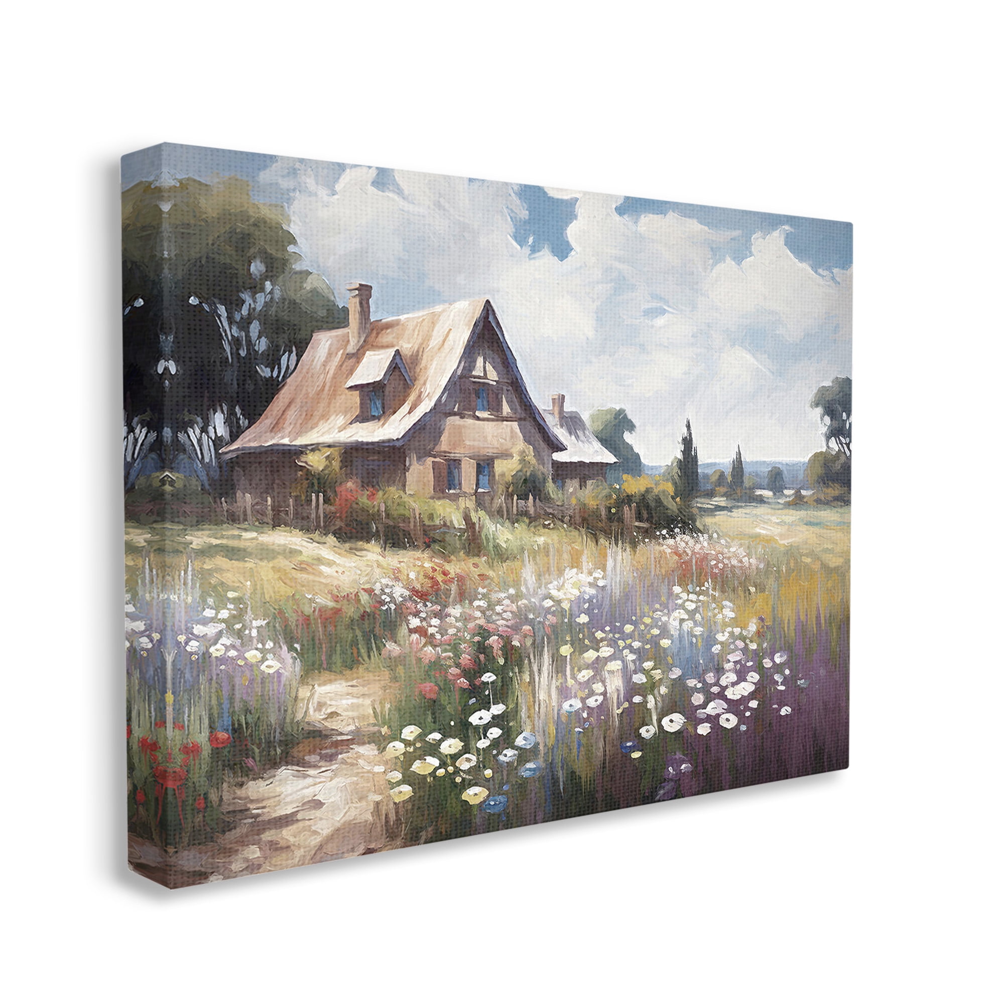 Stupell Industries Charming Cottage Garden Landscape Painting Gallery Wrapped Canvas Art Print Wall Art, 40 x 30