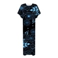 thumbnail image 5 of SMihono Robe Maxi Boho d'Été pour Femmes Grande Taille Robe Maxi pour Femmes Vacances à la Plage Décontractée Robe Longue Ample Manches Courtes Robes d'Été avec Fente Robe de Plage, 5 of 5