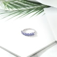 thumbnail image 4 of Gem Stone King 1.26 Cttw Blue Tanzanite 925 Sterling Silver Anniversary Ring | Round 3.5MM | Gemstone Birthstone | Available in Size 5, 6, 7, 8, 9, 4 of 4