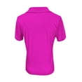 thumbnail image 5 of JFGHDG Women's Cotton Johnny Lapel Polo Short Sleeve V Neck Ribbed Knit Slim Fit Business Casual Tops Hot Pink S, 5 of 5