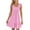 Pink, variant on Tumotour Summer Dress for women Solid Color Square Neck Sleeveless Ruffle Dress High Waist Smocked Strappy Casual Short Mini Dresses Ear Flounce Wrinkled Hem Dress