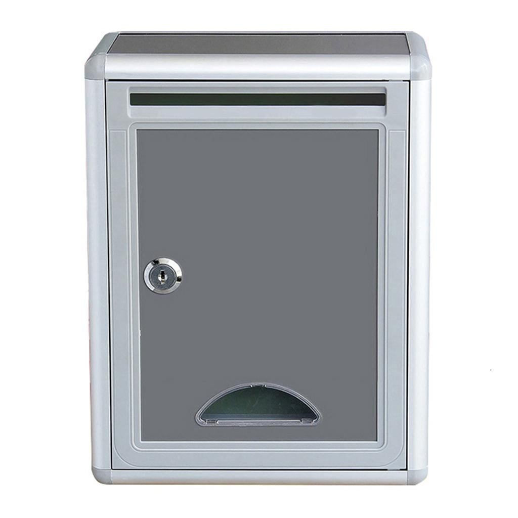 Giaone Wall Mount Lockable Mailbox Outdoor Galvanized Metal for Key Large Capacity Commercial Rural Home Decorative & Office Business Parcel Box Packages Drop Slot Secure Lock