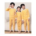 thumbnail image 4 of Venjoe Kids Thermal Underwear Set Girls Boys Warm Long Sleeve Undershirt Tops Fleece Leggings Long Yellow 100, 4 of 7