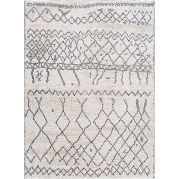 BoutiqueRugs Pembrokeshire Bohemian, Transitional Area Rug - Beige, Off White, Charcoal - 2' x 2'11"