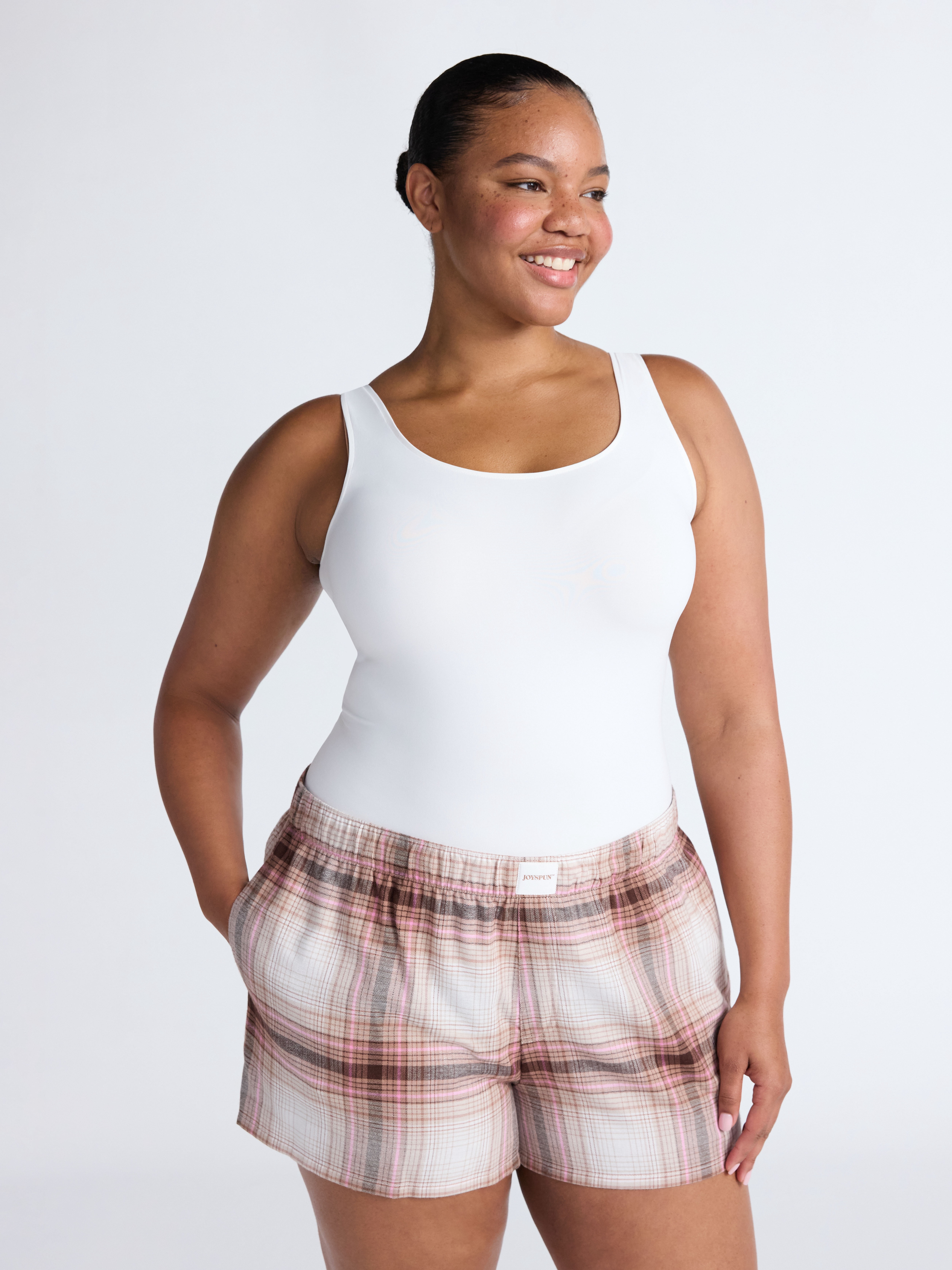 Joyspun Women's Flannel Pajama Boxer Shorts, 3'' Inseam, Sizes XS-3X