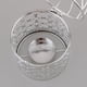 thumbnail image 4 of Portavelas decorativo de metal con diseño floral calado para velas pequeñas. A-plata, 4 of 9