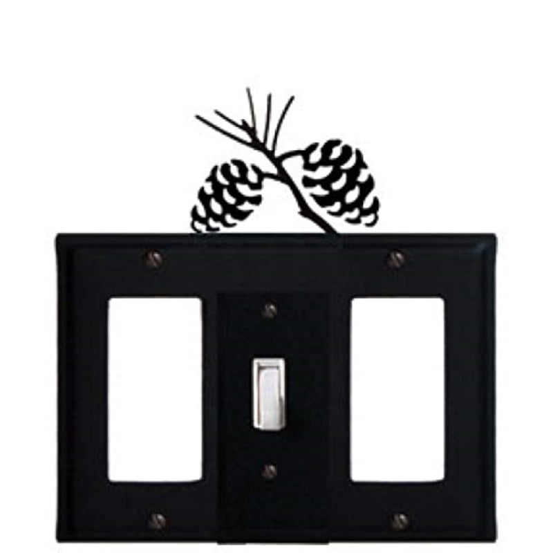 Village Wrought Iron EGSG-89 8 Inch Pinecone-Single Switch and GFI Cover Black
