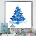 thumbnail image 1 of Designart Blue Winter Christmas Tree I Traditional Framed Wall Art, 1 of 4