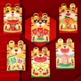 thumbnail image 1 of Sobres rojos chinos Hongbao 6 sobres de dinero de la suerte, sobres de bolsillo con patrón de tigre de dibujos animados de bolsillo rojo para bodas de Año Nuevo J Small, 1 of 3