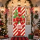 thumbnail image 5 of Seyotauo Merry Christmas Door Cover 35x71 Christmas Gift Box Present Hanging Banner Decoration Winter Holiday Bow Window Door Cover Stripes Ornaments Year Party Home Wall Outdoor, 5 of 6