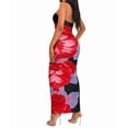 thumbnail image 3 of Women Summer Strapless Maxi Dress Bodycon Floral Long Wedding Guest Dress Formal Cocktail Dresses Colorful Printing L, 3 of 7