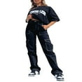 thumbnail image 4 of Women’s Casual Straight Jeans Fashion Solid Color Side Pockets Patch High Waist Denim Pants, 4 of 9