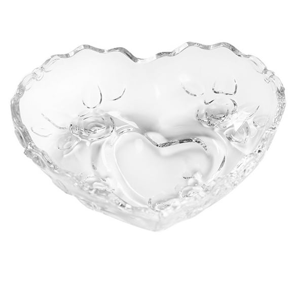 ULTNICE Heart-Shaped Bowl Elegant Decorative Serving Plate Stain Odor Proof Glass Snack Dish For Kitchen