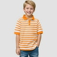 thumbnail image 2 of Ccpelsie Boys' School Uniform Short Sleeve Polo Shirt, Button Closure - Moisture Wicking Stretch Sport Shirts for Kids(Orange,8-9 Years), 2 of 8