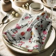 thumbnail image 3 of Vargottam White Floral Pattern Cotton Muslin Napkins - Set of 12, 20-Inch, Luxurious Soft Cloth Napkins for Dining & Events, Absorbent, Washable & Tableware, 3 of 7