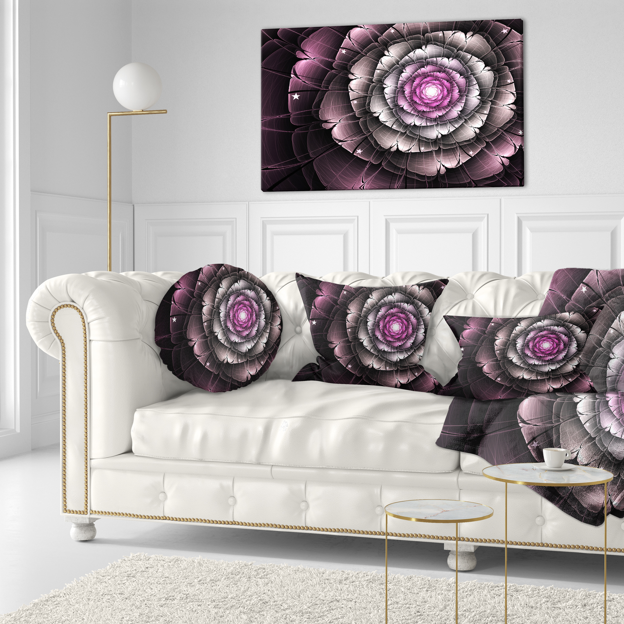 Designart 12" x 20" Purple Polyester Throw Pillow