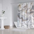 thumbnail image 2 of Abstract Art Marble Shower Curtain Striped Ink Texture Luxurious Stripes Graphic Black White Modern Geometric Herringbone Waterproof Polyester Fabric 72 x 72 Inch 12 Plastic Hooks, 2 of 4