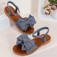 thumbnail image 7 of hoksml Women's Bow Decor Flat Sandals Elastic Ankle Strap Open Toe Summer Casual Dressy Shoes, 7 of 7