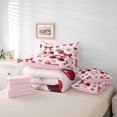 thumbnail image 6 of Manfei Red Cherry Twin Bedding Sets 7-Piece,Kawaii Bowtie Bow Bedding Comforter Set,Pink Sakura Sheet Sets For Girls Teens,Breathable Home Decor,Reversible, 6 of 8