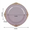 thumbnail image 3 of BalsaCircle 10 Lavender Round 8" Disposable Plastic Salad Dinner Plates Gold Embossed Baroque Trim Party Events Decorations, 3 of 8