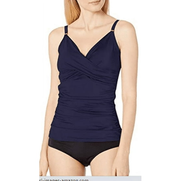 Calvin Klein NAVY Twist Over the Shoulder Tankini Swim Top, US X-Small
