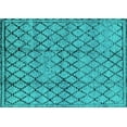 thumbnail image 1 of Ahgly Company Indoor Rectangle Solid Turquoise Blue Modern Area Rugs, 3' x 5', 1 of 4