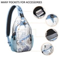 thumbnail image 2 of Nautical Starfish and Crustacean Print Lightweight Hiking Sling Backpack with Layered Storage Fashionable Design for Outdoor Enthusiasts and Travel Use, 2 of 4