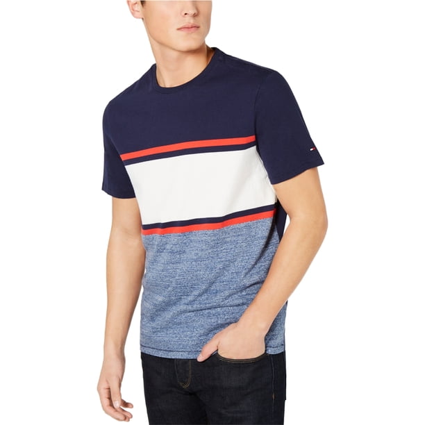 Camiseta básica con Bloques de color Tommy Hilfiger para hombre azul pequeña