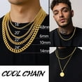 thumbnail image 4 of PROSTEEL Cuban Chain for Men 14K Gold Plated 6mm Miami Cuban Necklace 20 Inch Hip Hop Mens Gift for Birthday, 4 of 8