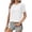 White, variant on HAiming Women's Summer Tops Puff Short Sleeve Round Neck Loose Basic Shirts Solid Color Casual Dressy Tunic Blouses