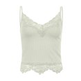 thumbnail image 4 of MYAOYINo Boundaries Womens Lace Trim Cami Ribbed Spaghetti Strap V-Neck Tank Top, 4 of 6