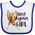 thumbnail image 3 of Inktastic West Virginia Girl- Butterfly Girls Baby Bib, 3 of 4
