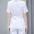 thumbnail image 4 of Womens Long Sleeve Lab Coat Scrub Jacket Medical Uniform Multi Pocket Easy Care Lightweight Workwear White XXL, 4 of 5