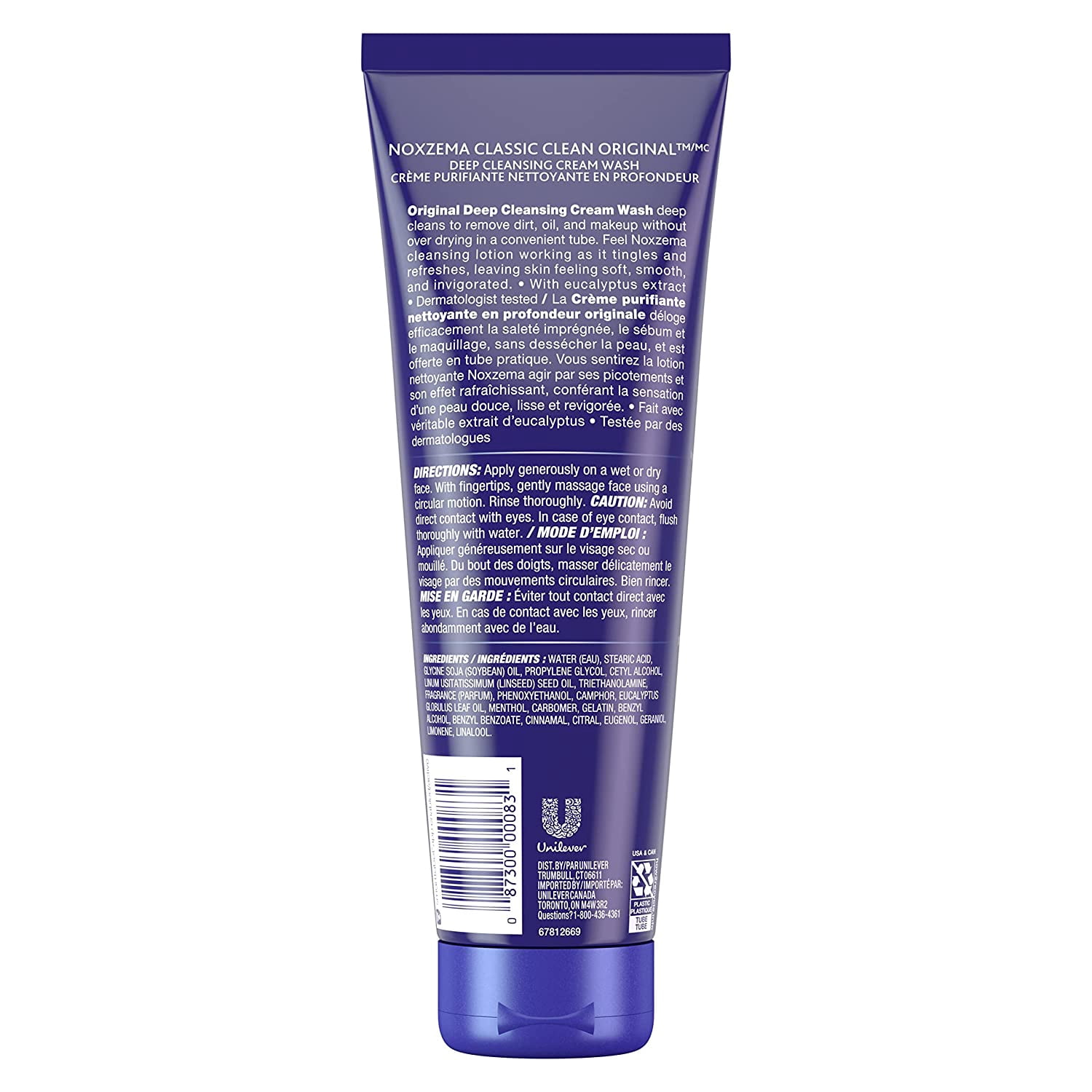 Noxzema Deep Cleansing Cream For Healthy-Looking And Soft Skin Original Face Cleanser Face Wash Removes Dirt, Makeup And Oil 8Oz 6 Count