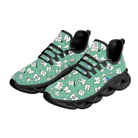 

New Spring Nurse Flat Shoes Women Cute Cartoon Nurses Printed Women s Sneakers Shoes Breath Mesh Flats Zapatos de Mujer