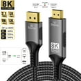 thumbnail image 2 of 8K DisplayPort to HDMI Compatible Cable 8K@60Hz 4k@120hz DP to HDMI Adapter Display Port Video Audio for PC HDTV Projector Xbox, 2 of 17