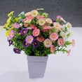 thumbnail image 3 of 15 Heads/Bouquet Artificial Flowers Plastic Fake Plants Wedding Garden In/Outdoor Decor, 3 of 7