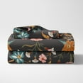 thumbnail image 2 of Sweet Jojo Designs Boho Floral Wildflower Black and Orange Girl Twin Size Sheet Set 3 Piece, 2 of 5