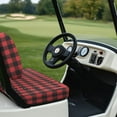 thumbnail image 4 of Psesaysky Golf Cart Seat Covers Universal Fit for Club Car Precedent Ordinary Seat Cushion, Red Buffalo Plaid Fashion Golf Cart Decorations Soft and Comfortable, Breathable & Easy to Clean, 4 of 8