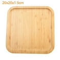 thumbnail image 5 of BUYISI Wooden Serving Tray Square Bamboo Serving Tray Kitchen Food Tableware Tray For Party Gather Serve Tray Multi Size Dust Proof, 5 of 5