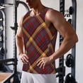 thumbnail image 5 of Logiee Buffalo Check Plaid Print Men's Workout Tank Top,Quick Dry Workout Tank Top,Gym Muscle Tee,Fitness Bodybuilding Sleeveless T Shirt-Medium, 5 of 7