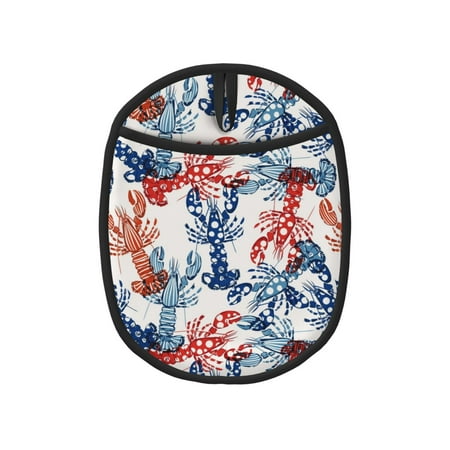 

Lukts Red Lobster Print Silicone Pot Mat Mitten With Hanging Loop Heat Resistant Oven Mitts Non-Slip Bbq Baking Smoking Potholders