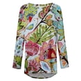 thumbnail image 4 of Camiseta holgada de manga larga con cuello redondo y paisaje natural de animales con estampado 3D para mujer Fridja  hkj2625, 4 of 5