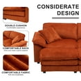 thumbnail image 5 of Modern Corduroy Convertible Sofa Loveseat, 2 Seaters Small Couch Love Seat With Movable Ottomans and Pillows For Living Room Apartment Bedroom, 5 of 13