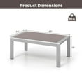 thumbnail image 3 of Gymax Table Basse Rectangulaire d'Extérieur en Aluminium, Table d'Appoint avec Dessus de Table en Verre Trempé, 3 of 6