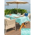 thumbnail image 5 of Outdoor Tablecloth with Umbrella Hole for Patio/Picnic/Party/Camping, Teal Ombre Coastal Waterproof Table Cloth Rectangle Table Cover Washable, Nautical Beach Starfish Coral Summer (54"x 80"), 5 of 8
