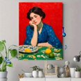 thumbnail image 4 of Matisse Red Background Woman Canvas Wall Art, Modern Abstract Art, Ready to Hang Gift Decor, 4 of 8