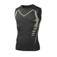 thumbnail image 7 of Yaoyar Men's Solid Sleeveless Crew Neck Stretch Top, Slim Fit Gym Base Layer Shirt for Workout Wear, 7 of 7