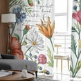 thumbnail image 4 of Vintage Flowers Sheer Curtains 96 Inches Long 2 Panels Set, Window Sheer Curtains for Living Room/Bedroom, Rustic Floral Country Botanical Leaves Light Filtering Rod Pocket Curtain 52'' x 96'' x 2, 4 of 7